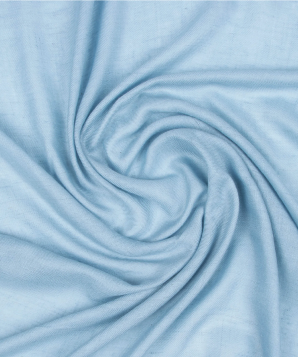 Light Grey Blue Solid Pashmina - Image 2